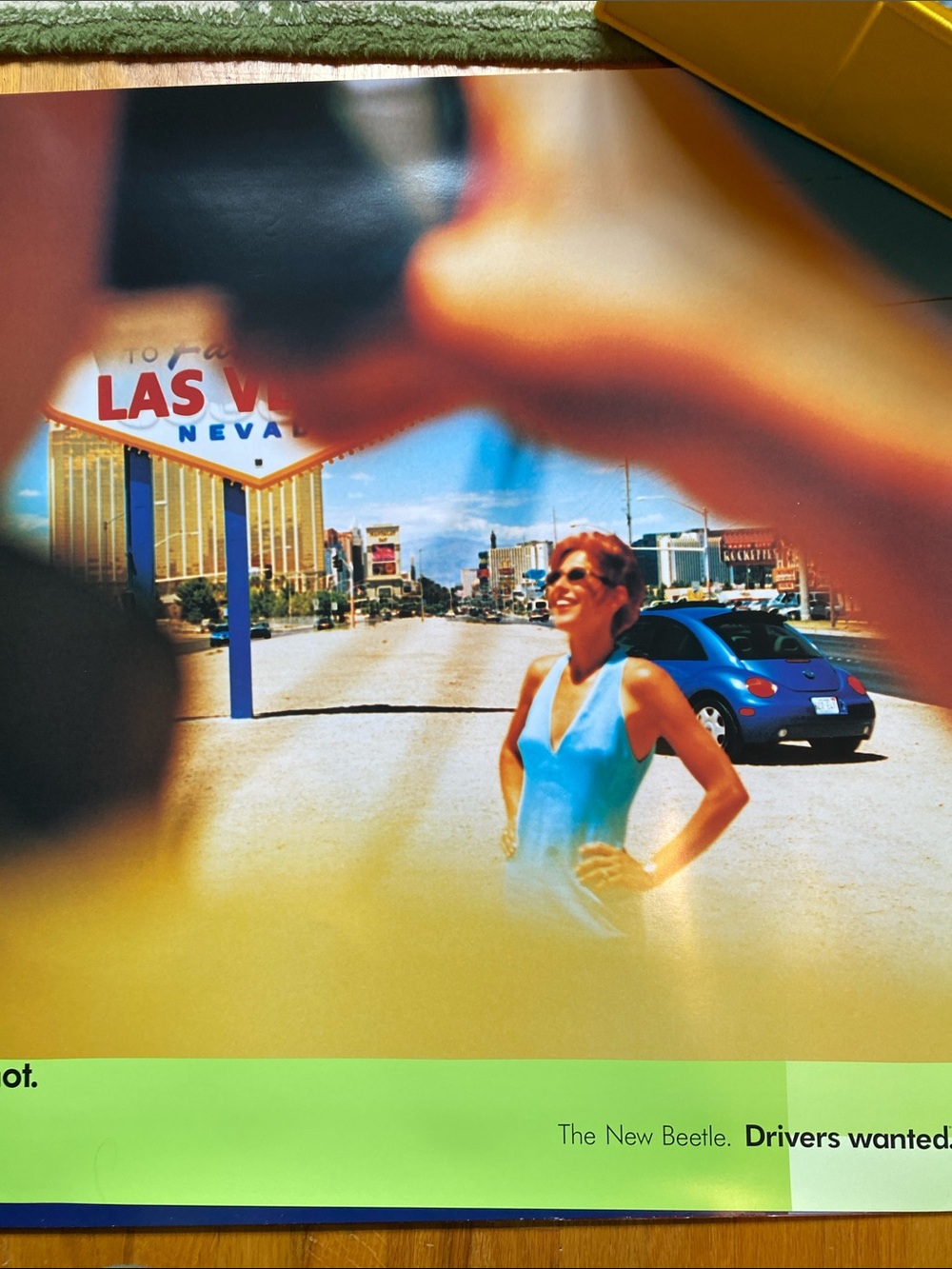 Vintage promotional poster Volkswagen New Beetle